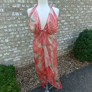 Nicole Miller, Silk Sheer Halter Dress, 8